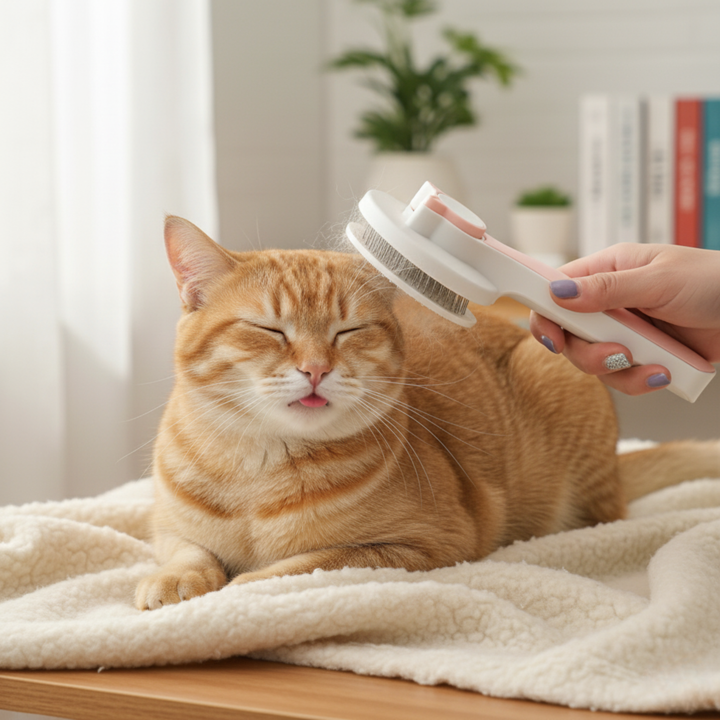 Selbstreinigende Katzenbürste