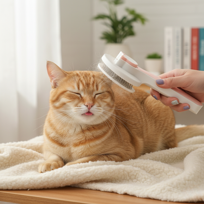 Selbstreinigende Katzenbürste